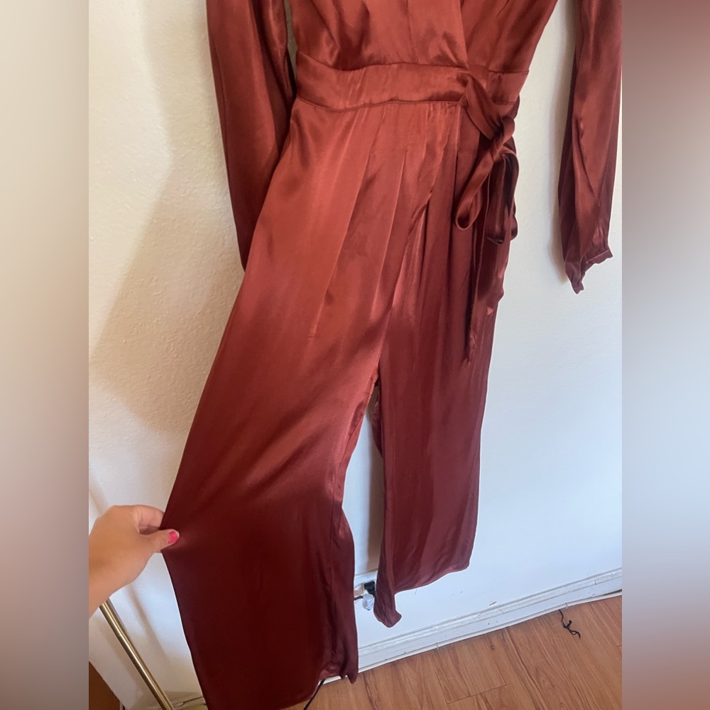 Beautiful rust colored silk pant jumpsuit - Picture 5 of 7